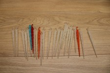 Lot of 25 Vtg Plastic Icicle Christmas Ornaments MCM 1950s Multi Colored Glow picture