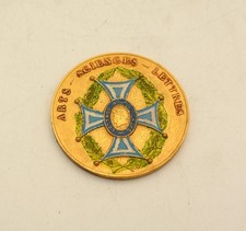 Rare Vintage Arts Sciences Letters Large Gilt Bronze & Enamel Medal 51mm picture