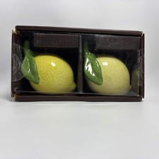 Home Essentials Lemon Salt & Pepper Shakers Set of 2 Ceramic New picture