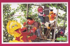 2000 SESAME STREET STAMP FIJI MINI SHEET ELMO BIG BIRD BERT ERNIE GROVER MUPPETS picture