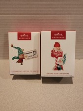 2 Hallmark Ornaments CINNAMON'S LETTER TO SANTA Limited Ed & GNOME FOR CHRISTMAS picture