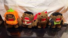 Domo Plush Stuffed Animal Lot of 4 Pumpkin Vampire Devil Frankenstein, Halloween picture