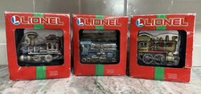 3 Lionel 1st Edition Porcelain Train Christmas Ornaments 37-603 619 620 Boxed picture