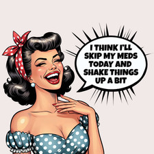 Retro Lady shake things up cute funny High Quality Metal Fridge Magnet 4x4 1268 picture