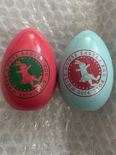 2 OBAMA 2014 WHITE HOUSE   EASTER EGG ROLL PINK & BLUE SIGNED BARACK DEMOCRAT picture