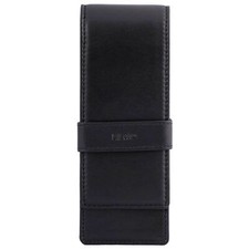 DiLoro Leather Triple Pen Case Pencil Pouch Holder Three Fountain Ballpoint Pens picture