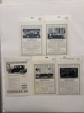 Lot 5 Original Chandler Six Automobile Print Ads 1919-1920 Chandler Motor Car picture