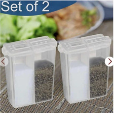 Set Of 2 Travel Size Salt and Pepper Shakers With Dual Sided Lid picture