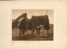 1908 Original Photogravure | Atsina Fly Dance - Robes Outstretched | Curtis picture