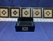 Five Vintage John Deere Moline Coasters & Holder - Classic Logos -  picture
