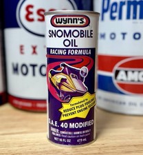 Vintage NOS Wynns Snowmobile Oil Can 16oz FULL picture