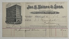 1899 Billhead Pittsburgh Pa Jas B Haines & Sons Dry Goods Vignette #b3 picture