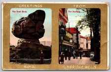Vintage Tunbridge Wells Postcard Featuring The Toad Rock & Pantiles B242 picture