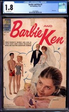 BARBIE AND KEN #1 CGC 1.8 OW PAGES // DELL PUBLISHING 1962 picture