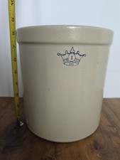 Roseville Ohio Stoneware Blue Crown 1 Gallon Crockpot Heavy RRP picture