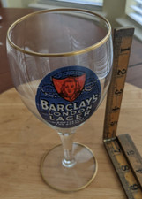 Barclay's Perkins Vtg 1930 London Lager beer glass UK advertising Breweriana pub picture