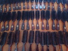 1 Vtg Goody Hair Brush Bristles Made USA 7 1/2 Inch Clear Brown Old Stock  picture