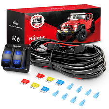 16AWG LED Light Bar Wiring Harness Kit 12V On/Off 2 Gang Rocker Switch Panel Pow picture