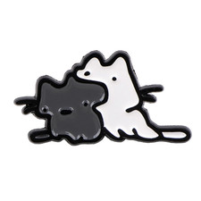 Cute Couple Cat Enamel Pin Brooch Pines Lapel Pins Badge on Backpack Clothing picture