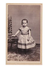 Victorian Era Carte de Visite of a Young Girl Standing Next to Chair #295 picture