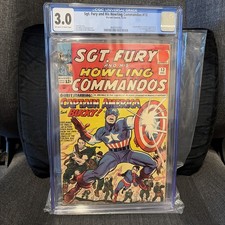 SGT. FURY AND HIS HOWLING COMMANDOS # 13 CAPTAIN AMERICA  1964 CGC 3.0 picture