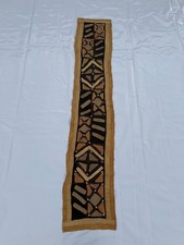 Old Hand Woven African Kuba Raffia Congo Textile Cloth Runner 233x43 Cm picture