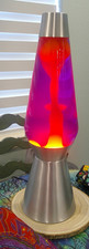 Lava Lamp Grande 27'' Yellow Wax Purple Liquid Schylling  0009 Super Clear Lamp picture