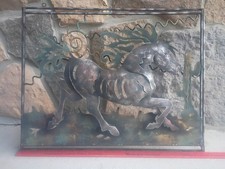 Vintage Hecho en Mexico 3D Metal Horse Wall Art picture