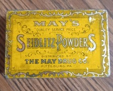 Antique May’s Seidlitz Powders Tin c1900 Pittsburgh PA Victorian Drugsto picture