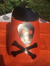 VTG-Antique Halloween Paper HatCardboard- DIECUT Party HAT☠️ SKULL& CROSSBONES~ picture