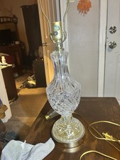 Crystal Cut Vintage Table Lamp - Attributed To Marbro - Brass Hardware - MCM picture