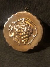 Vintage Copper Fruit Mold “ Grapes “ Made In Korea 5”x5”1”Deep Wall Hanging  picture