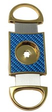 Cigar Boulevard PERFECT CIGAR CUTTER STAR Gold-Blue Carbon Fiber Body. Lifetime  picture
