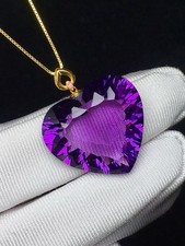 Natural Amethyst Quartz Purple Uruguay  heart shape   necklaces 18K picture