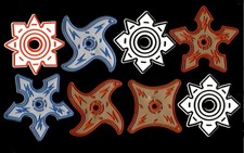 MagnaDart Shuriken Throwing Star 8x Lot Vtg Novelty Magnet Rubber Fridge picture