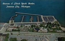 Duncan L Clinch Yacht Harbor Traverse City Michigan vintage postcard r120 picture