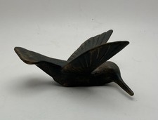 Vintage Bronze Hummingbird Figurine Patina Paper Weight picture