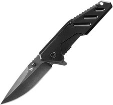 Winchester FMJ 7Cr17MoV Flipper Blade Tactical Black EDC Folding Pocket Knife picture