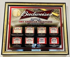 Budweiser & Baseball Two American Traditions Mirror 2007 Rare 26.5” X 22.5” picture