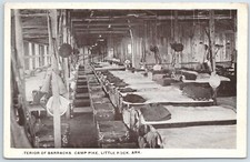 Little Rock AR Trunks Diddy Bags Guns Camp Pike Interior of Barracks WWI picture
