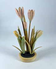 Vintage Miniature Hand-Carved Horn Flowers Figurine picture