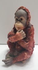 Vintage 5.13 Life Like Baby Orangutan Sitting Decorative Statue picture