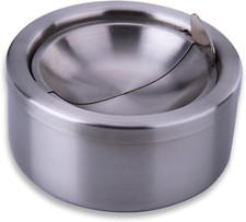 Outdoor Ashtray with Lid, Flip Top Stainless Steel Ash Tray, Metal Windproof Cig picture