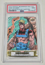 2022 Marvel Beginnings 1/1 First Draft Sketch Card PSA 9 Edde Wagner Auto picture