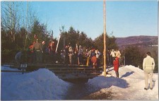 Lenox, MA - Vintage Massachusetts Eastover Resort Ski Winter Postcard 1950s picture