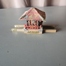 Vintage Mini Japanese Wooden Festival Float. Missing top decor picture