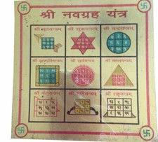 Shri Navgraha Puja Metal Yantra Yantram for Vastu Brass Yantra 3X3