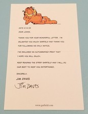 Jim Davis Signed Autographed Letter Cartoonist Garfield picture