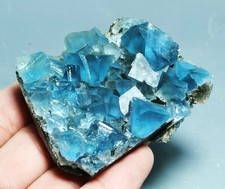 Beauty Rare Transparent Blue Cube Fluorite Crystal Mineral Specimen China picture