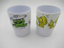 Vintage 1971 1977 Muppets Sesame Street Oscar And Big BirdPlastic Cups